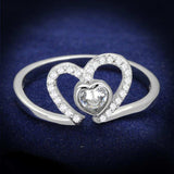TS422 - Rhodium 925 Sterling Silver Ring with AAA Grade CZ in Clear - Alamode - Flyclothing LLC