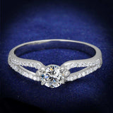 TS431 - Rhodium 925 Sterling Silver Ring with AAA Grade CZ in Clear - Alamode - Flyclothing LLC