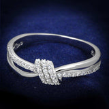 TS435 - Rhodium 925 Sterling Silver Ring with AAA Grade CZ in Clear - Alamode - Flyclothing LLC