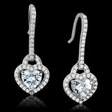 TS439 - Rhodium 925 Sterling Silver Earrings with AAA Grade CZ in Clear - Alamode - Flyclothing LLC