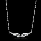 TS448 - Rhodium 925 Sterling Silver Chain Pendant with AAA Grade CZ in Clear - Alamode - Flyclothing LLC