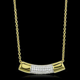 TS452 - Gold+Rhodium 925 Sterling Silver Chain Pendant with AAA Grade CZ in Clear - Alamode - Flyclothing LLC