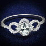 TS486 - Rhodium 925 Sterling Silver Ring with AAA Grade CZ in Clear - Alamode - Flyclothing LLC