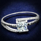 TS488 - Rhodium 925 Sterling Silver Ring with AAA Grade CZ in Clear - Alamode - Flyclothing LLC