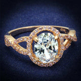 TS489 - Rose Gold 925 Sterling Silver Ring with AAA Grade CZ in Clear - Alamode - Flyclothing LLC
