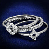 TS491 - Rhodium 925 Sterling Silver Ring with AAA Grade CZ in Clear - Alamode - Flyclothing LLC