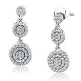 TS494 - Rhodium 925 Sterling Silver Earrings with AAA Grade CZ in Clear - Alamode - Flyclothing LLC