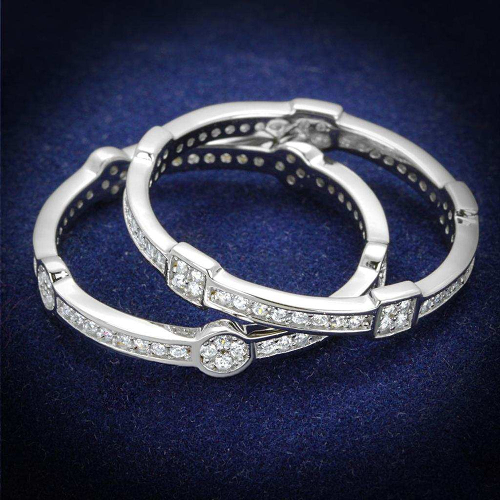 TS503 - Rhodium 925 Sterling Silver Ring with AAA Grade CZ in Clear - Alamode - Flyclothing LLC