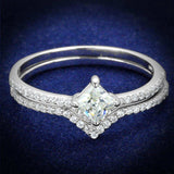 TS504 - Rhodium 925 Sterling Silver Ring with AAA Grade CZ in Clear - Alamode - Flyclothing LLC