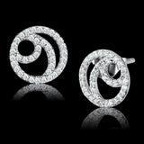 TS511 - Rhodium 925 Sterling Silver Earrings with AAA Grade CZ in Clear - Alamode - Flyclothing LLC