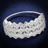 TS517 - Rhodium 925 Sterling Silver Ring with AAA Grade CZ in Clear - Alamode - Flyclothing LLC