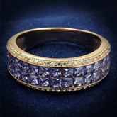 TS525 - Rose Gold 925 Sterling Silver Ring with AAA Grade CZ in Amethyst - Alamode - Flyclothing LLC