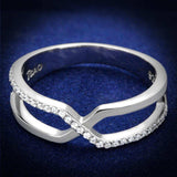TS540 - Rhodium 925 Sterling Silver Ring with AAA Grade CZ in Clear - Alamode - Flyclothing LLC
