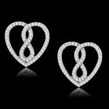 TS549 - Rhodium 925 Sterling Silver Earrings with AAA Grade CZ in Clear - Alamode - Flyclothing LLC