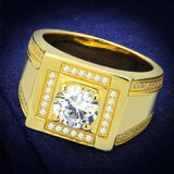 TS552 - Gold 925 Sterling Silver Ring with AAA Grade CZ in Clear - Alamode - Flyclothing LLC