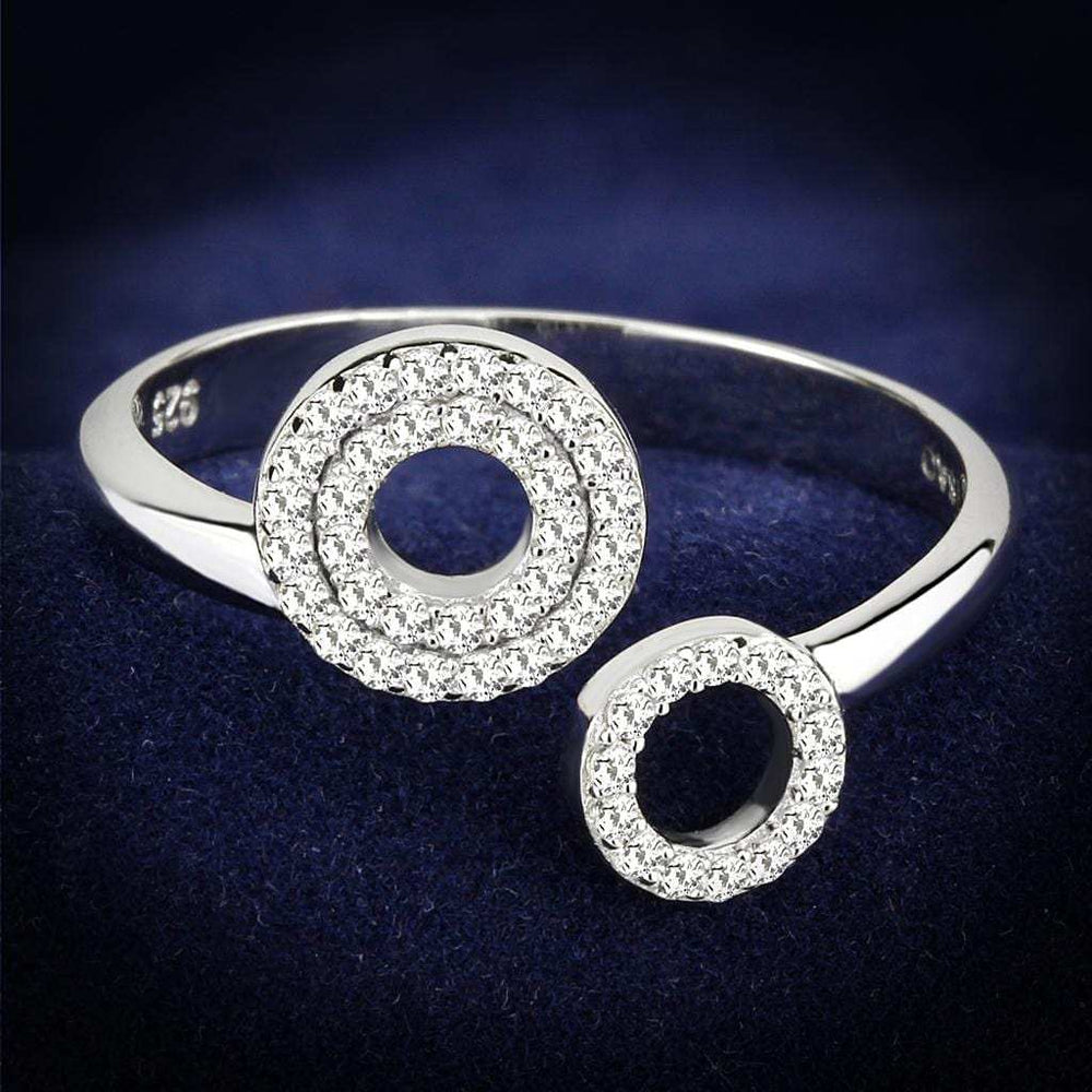 TS567 - Rhodium 925 Sterling Silver Ring with AAA Grade CZ in Clear - Alamode - Flyclothing LLC