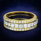 TS568 - Gold+Rhodium 925 Sterling Silver Ring with AAA Grade CZ in Clear - Alamode - Flyclothing LLC
