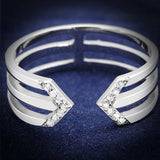 TS574 - Rhodium 925 Sterling Silver Ring with AAA Grade CZ in Clear - Alamode - Flyclothing LLC