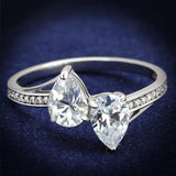 TS578 - Rhodium 925 Sterling Silver Ring with AAA Grade CZ in Clear - Alamode - Flyclothing LLC