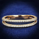 TS588 - Rose Gold 925 Sterling Silver Ring with AAA Grade CZ in Clear - Alamode - Flyclothing LLC