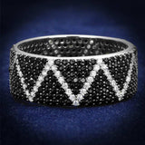 TS600 - Rhodium + Ruthenium 925 Sterling Silver Ring with Synthetic Spinel in Multi Color - Alamode - Flyclothing LLC