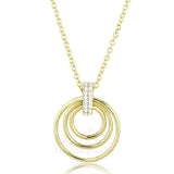 TS601 - Gold 925 Sterling Silver Necklace with AAA Grade CZ in Clear - Alamode - Flyclothing LLC
