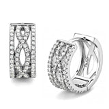 TS617 - Rhodium 925 Sterling Silver Earrings with AAA Grade CZ in Clear - Alamode - Flyclothing LLC