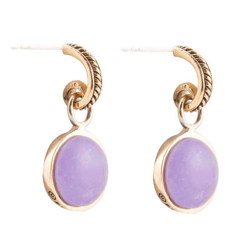 Tucson Charm Purple Quartz Golden Drop Earrings - Barse Jewelry - Flyclothing LLC