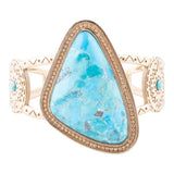 Tulum Blue Turquoise Golden Cuff Bracelet - Barse Jewelry - Flyclothing LLC