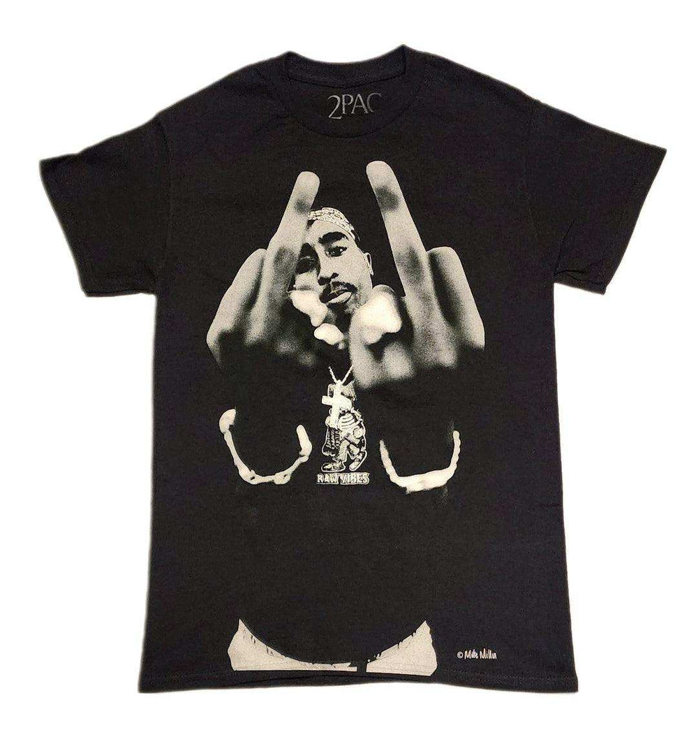 Tupac Middle Fingers T-Shirt - Tupac - Flyclothing LLC