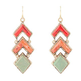 Turquoise and Coral Tapestry Drop Earrings - Barse Jewelry - Flyclothing LLC
