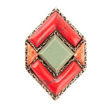 Turquoise and Coral Tapestry Ring - Barse Jewelry - Flyclothing LLC