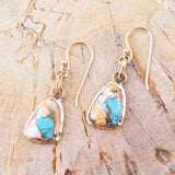 Turquoise and Spiny Oyster Matrix and Bronze Earrings - Barse Jewelry - Flyclothing LLC