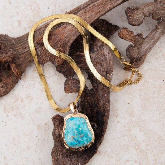 Turquoise Baron Snake Chain Pendant Necklace - Barse Jewelry - Flyclothing LLC