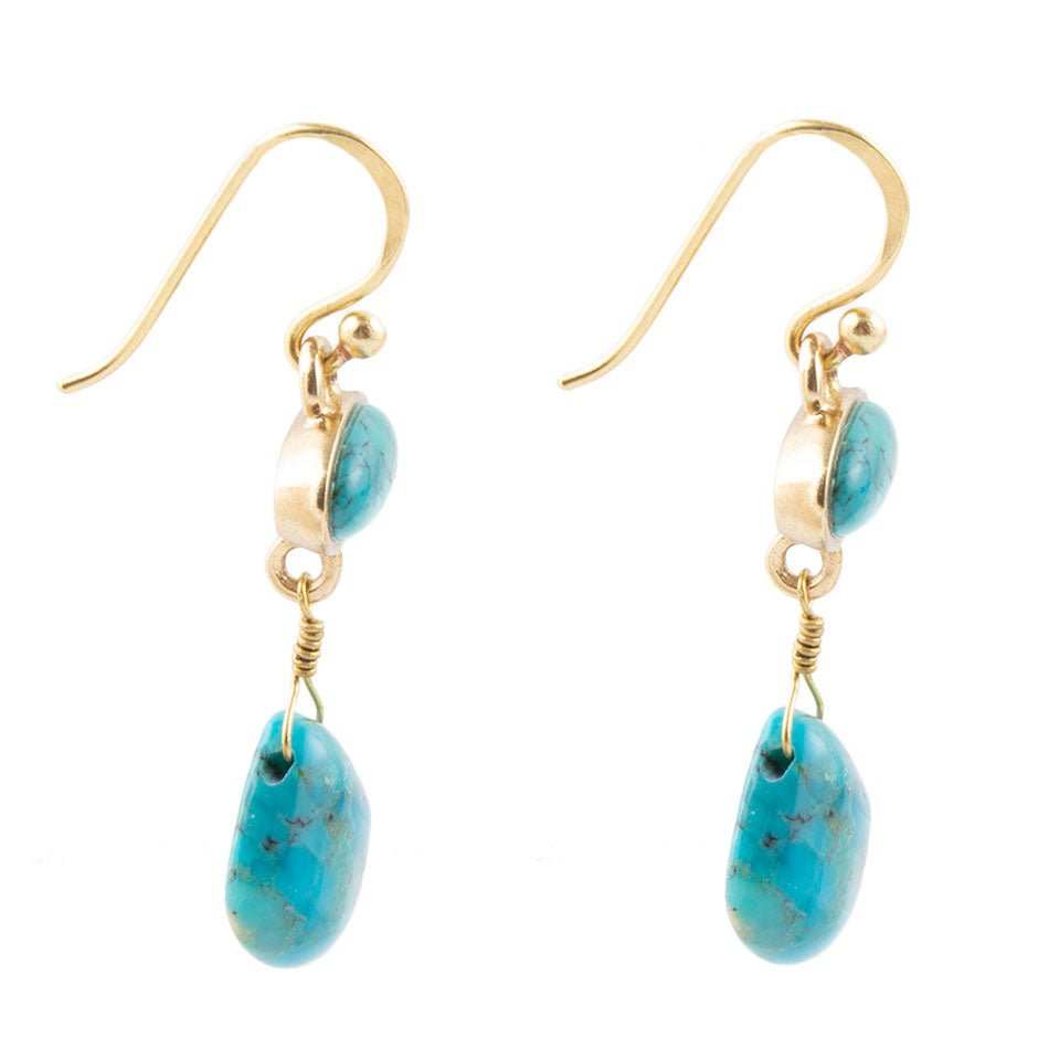 Turquoise Drop Bronze Earring - Barse Jewelry - Flyclothing LLC