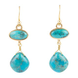 Turquoise Drop Bronze Earring - Barse Jewelry - Flyclothing LLC