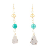 Turquoise Labradorite Elongated Earrings - Barse Jewelry - Flyclothing LLC