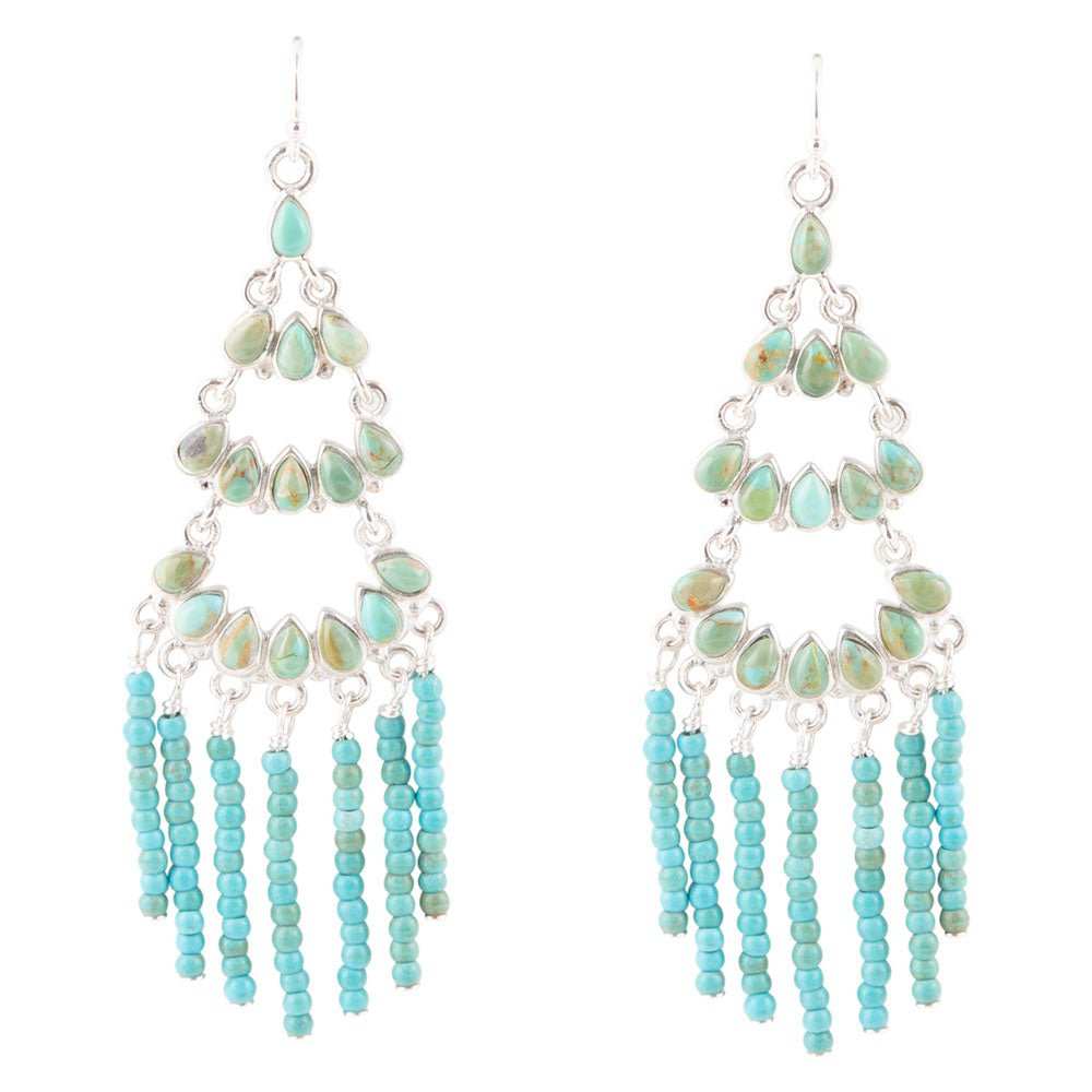 Turquoise Layered Chandelier Earrings - Barse Jewelry - Flyclothing LLC