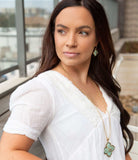 Blue Turquoise Maltese Golden Cross Earrings - Barse Jewelry - Flyclothing LLC