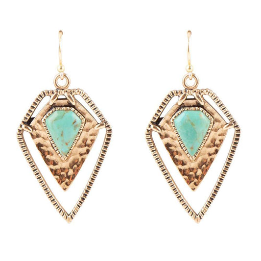 Turquoise Shield Earrings - Barse Jewelry - Flyclothing LLC