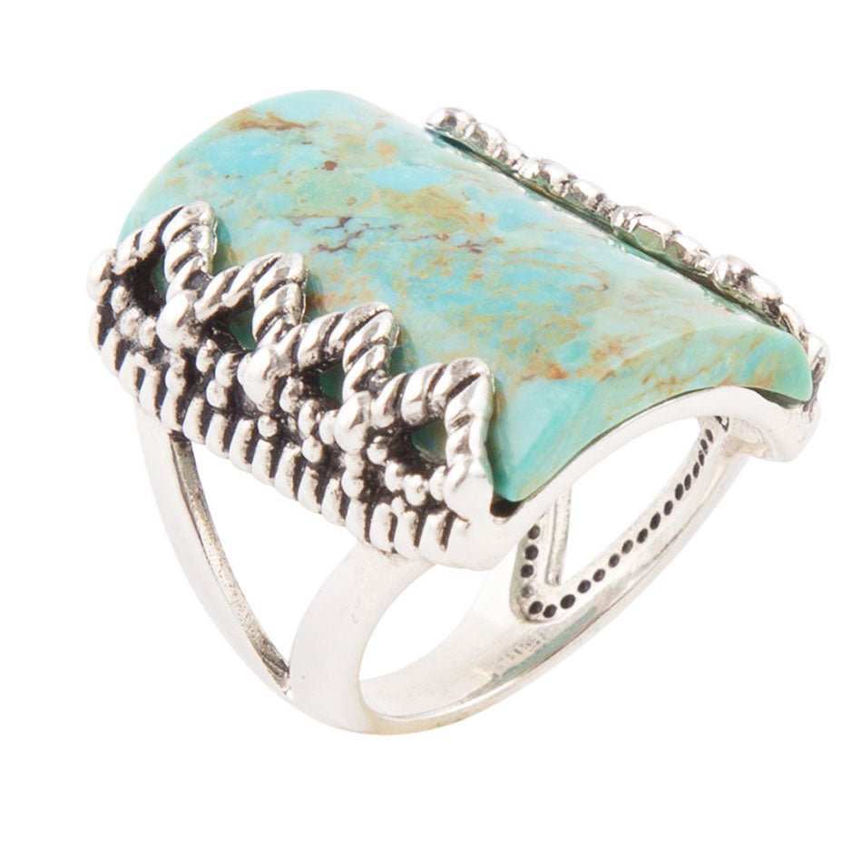 Blue Turquoise Sterling Silver Slice Statement Ring - Barse Jewelry - Flyclothing LLC