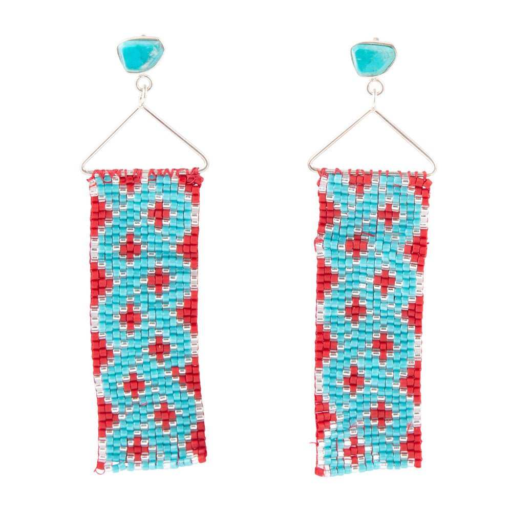 Turquoise Woven Seed Bead Earrings - Barse Jewelry - Flyclothing LLC