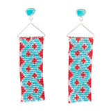 Turquoise Woven Seed Bead Earrings - Barse Jewelry - Flyclothing LLC