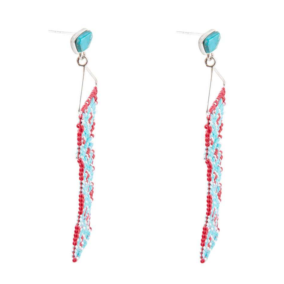 Turquoise Woven Seed Bead Earrings - Barse Jewelry - Flyclothing LLC