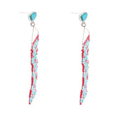 Turquoise Woven Seed Bead Earrings - Barse Jewelry - Flyclothing LLC