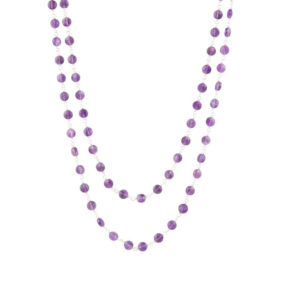 Two Row Amethyst Necklace - Barse Jewelry - Flyclothing LLC