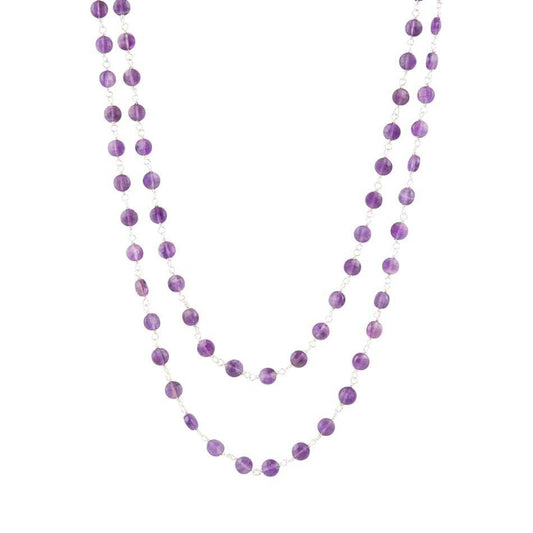 Two Row Amethyst Necklace - Barse Jewelry - Flyclothing LLC