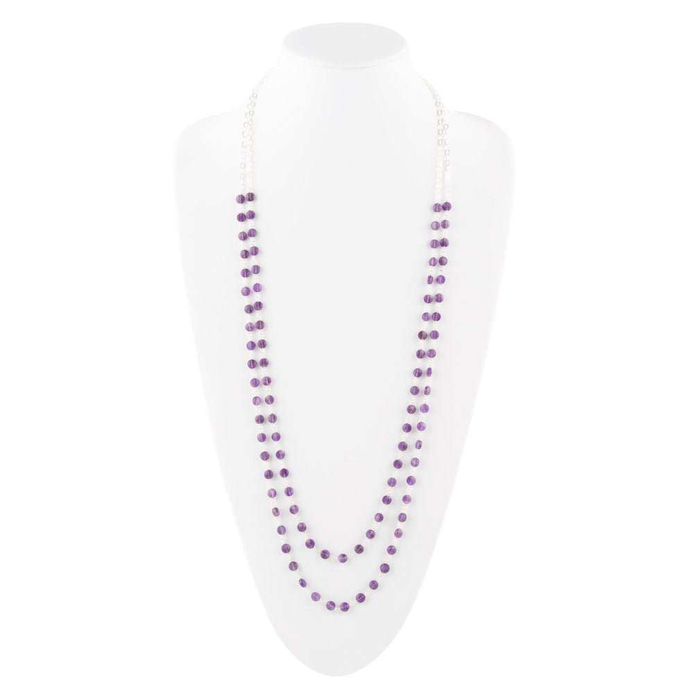 Two Row Amethyst Necklace - Barse Jewelry - Flyclothing LLC