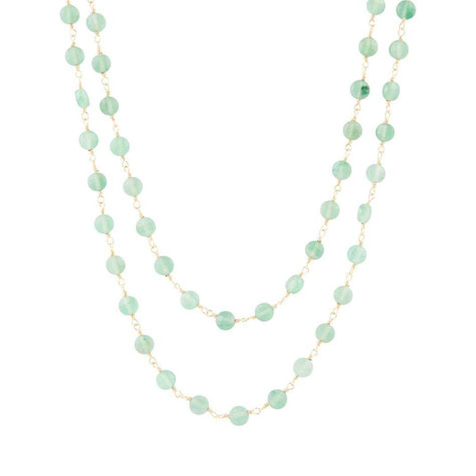Two Row Green Aventurine Necklace - Barse Jewelry - Flyclothing LLC