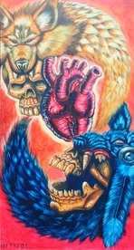 Black Market Art Company Two Wolves Print - Black Market Art Company - Flyclothing LLC